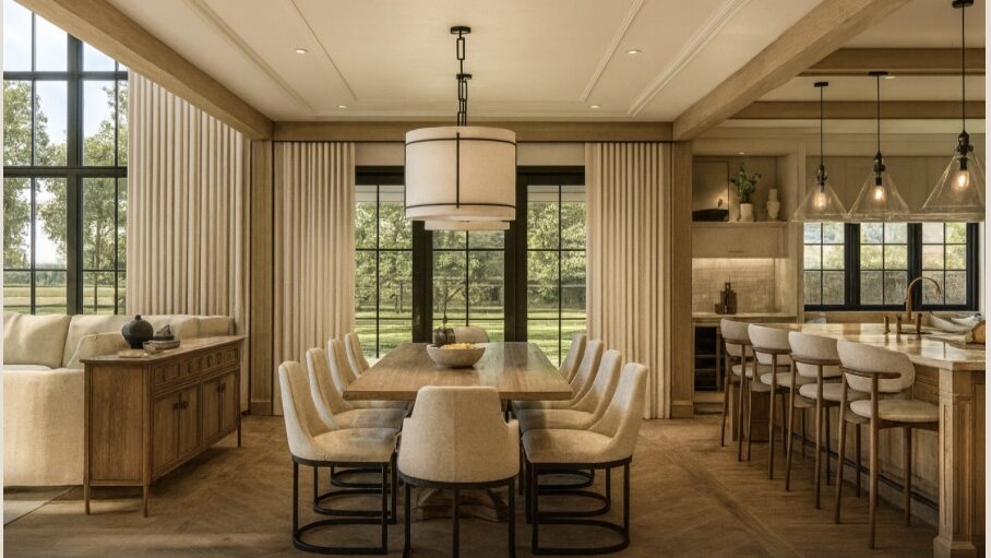 Salle à manger spacieuse avec fenêtre